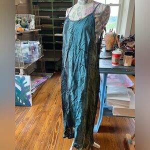 Rabbit Rabbit Rabbit blue green rayon dress Y2K Clueless